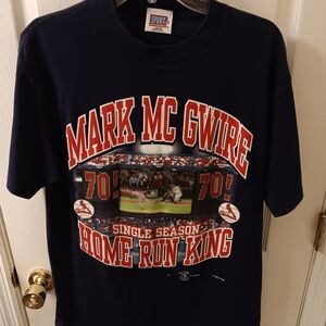 Vintage 1998 St Louis Cardinals Mark McGwire 70 Home Run King 3DPicture T-Shirt